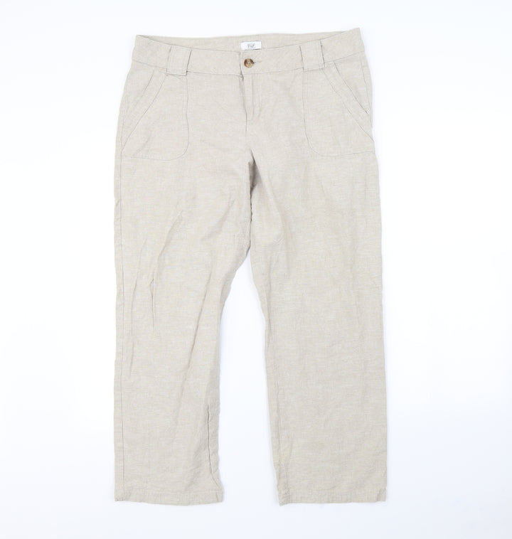 F&F Womens Beige   Dress Pants Trousers Size 14 L30 in