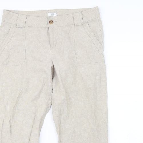 F&F Womens Beige   Dress Pants Trousers Size 14 L30 in