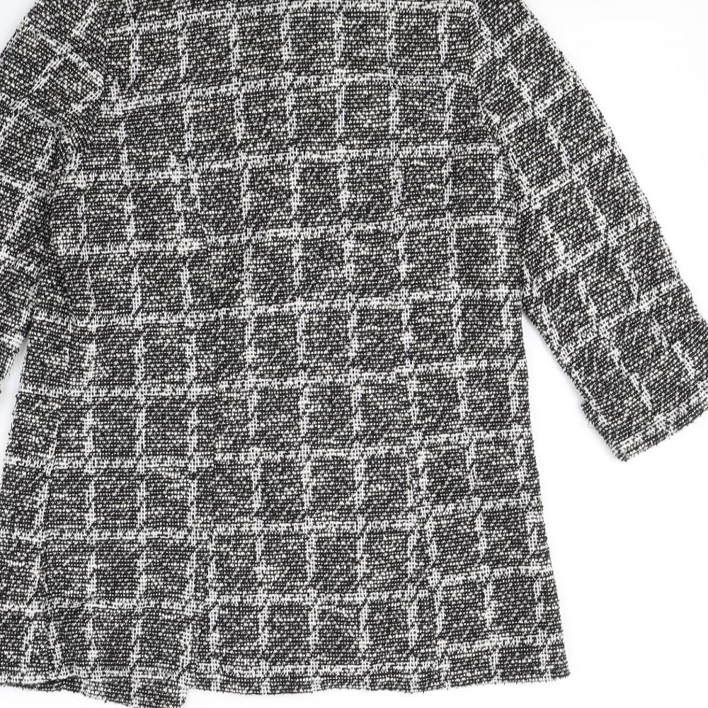 Quiz Womens Black Plaid  Jacket  Size 8