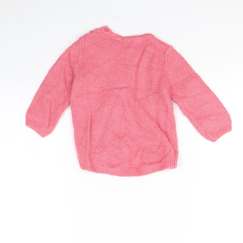 Preworn Baby Pink   Pullover Jumper Size 12-18 Months  - penguin