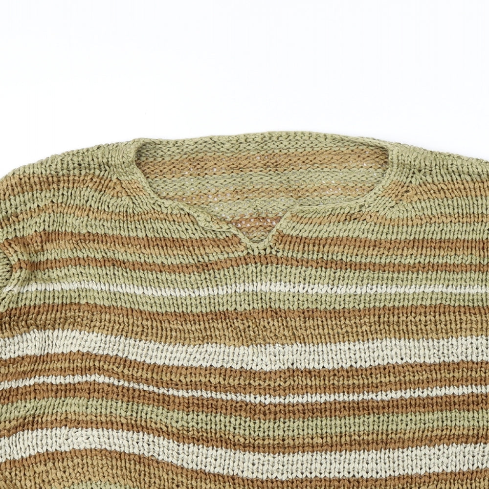 m&S Womens Multicoloured Striped  Pullover Jumper Size 16