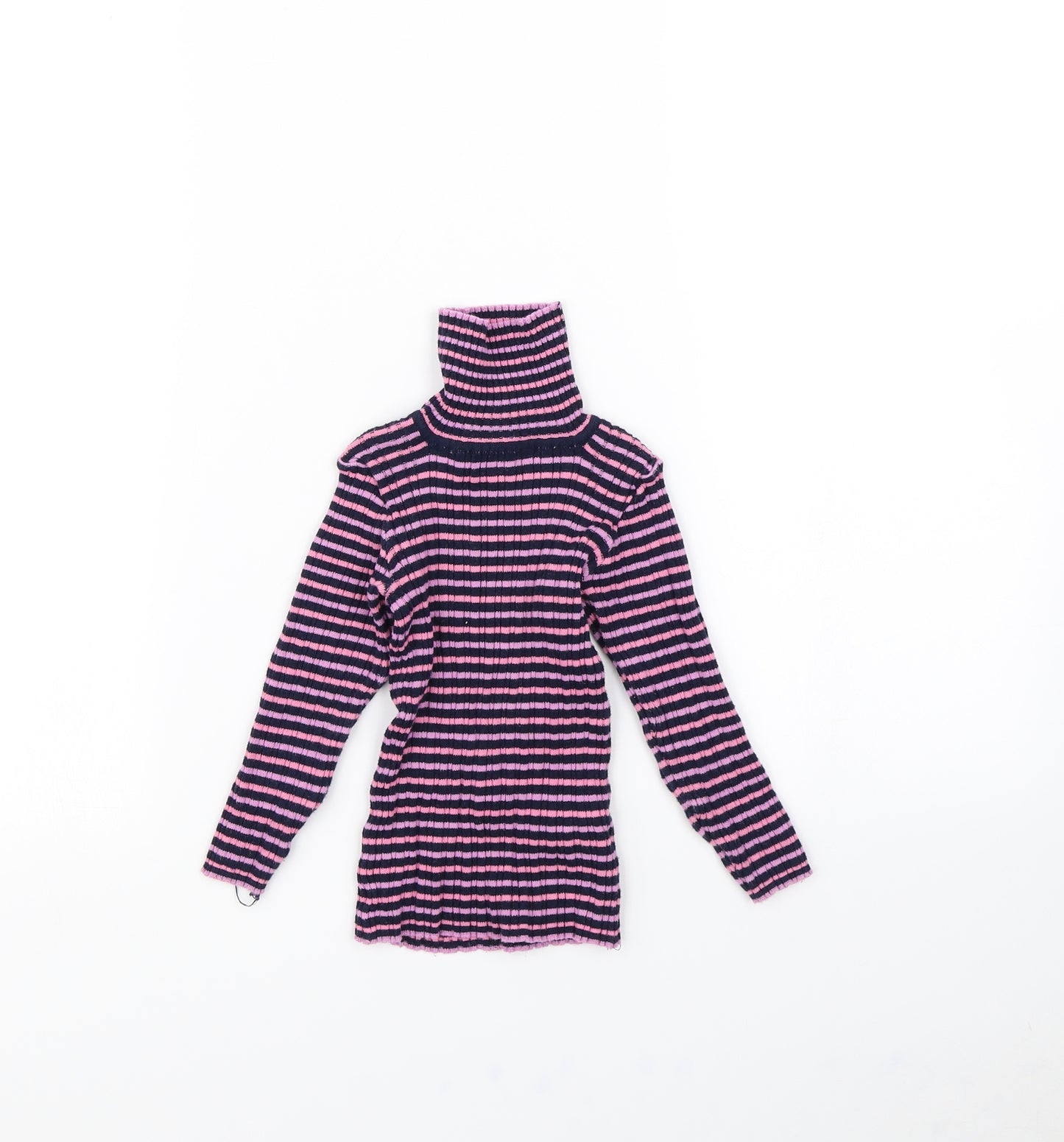 Nutmeg Girls Purple Striped  Pullover Jumper Size 3 Years