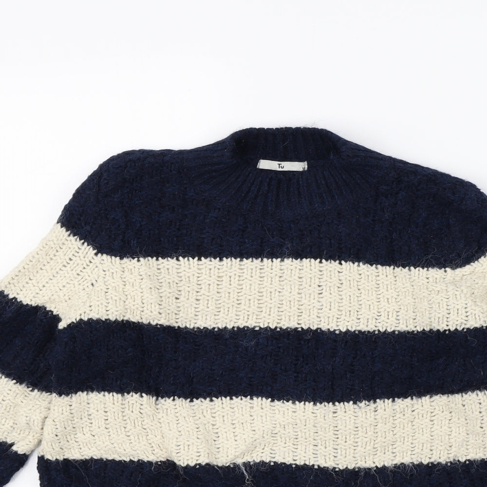 TU Womens Blue Striped  Pullover Jumper Size 10