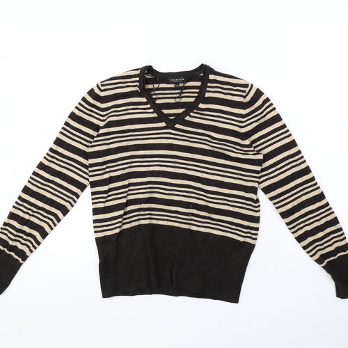 collection debenhams Womens Brown Striped  Pullover Jumper Size 16