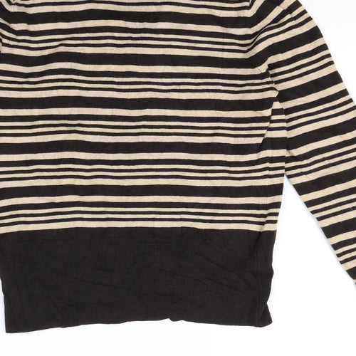 collection debenhams Womens Brown Striped  Pullover Jumper Size 16