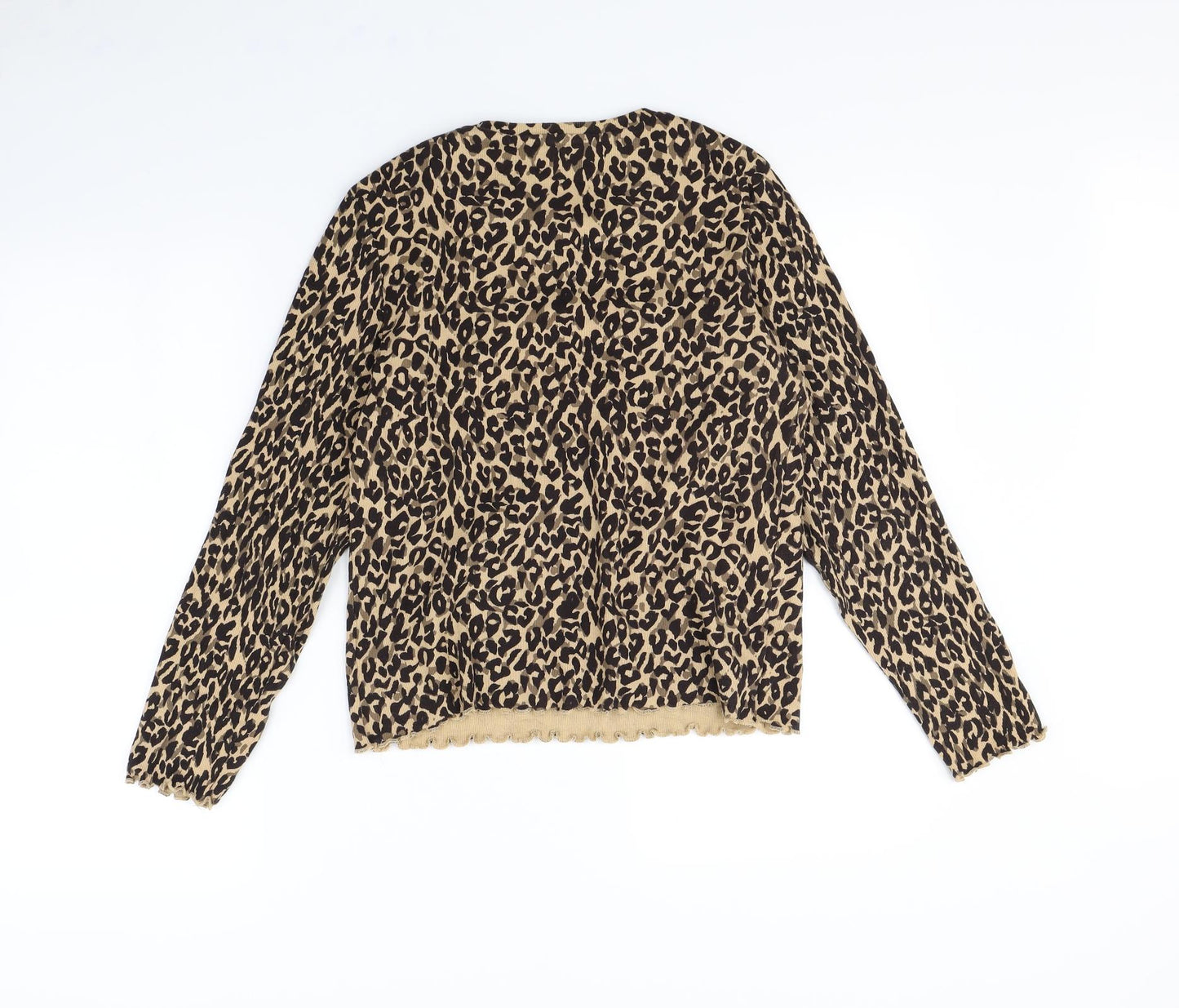 m&s Womens Brown Animal Print  Pullover Sweatshirt Size 16