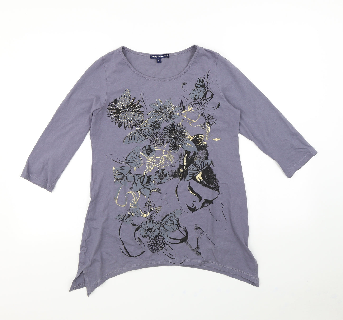 Store Twenty One Womens Blue   Basic T-Shirt Size 12
