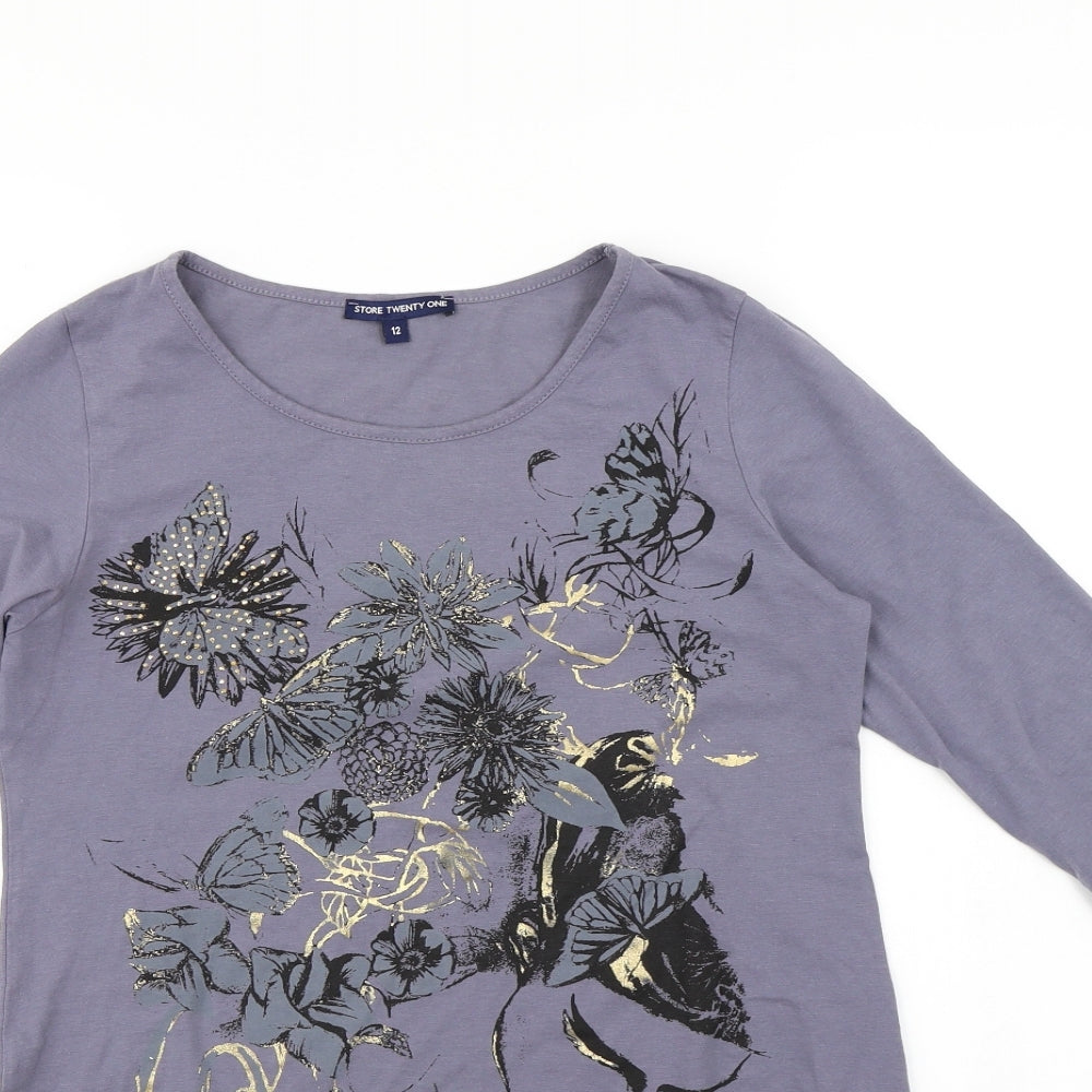 Store Twenty One Womens Blue   Basic T-Shirt Size 12