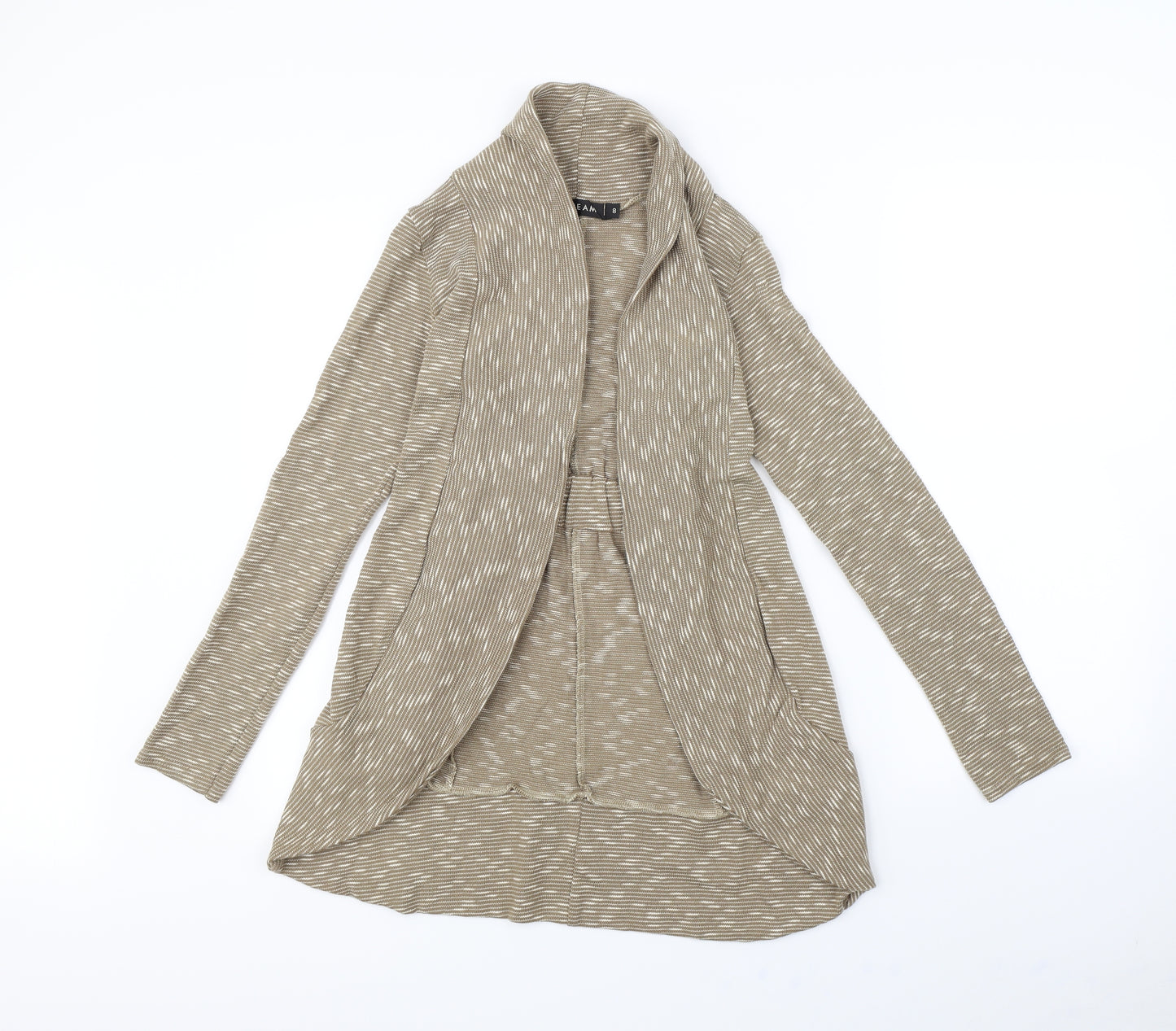 DREAM Womens Brown Herringbone  Cardigan Jumper Size 8