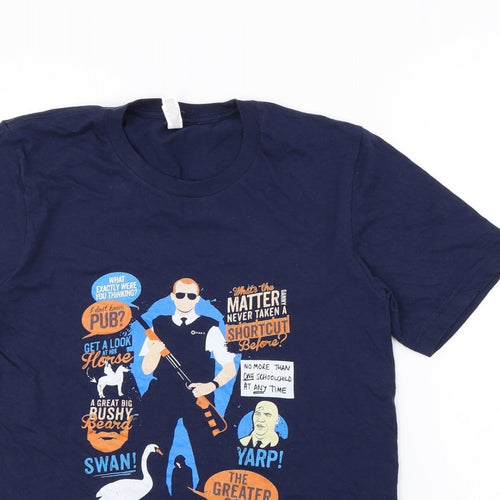 Canvas Mens Blue    T-Shirt Size S