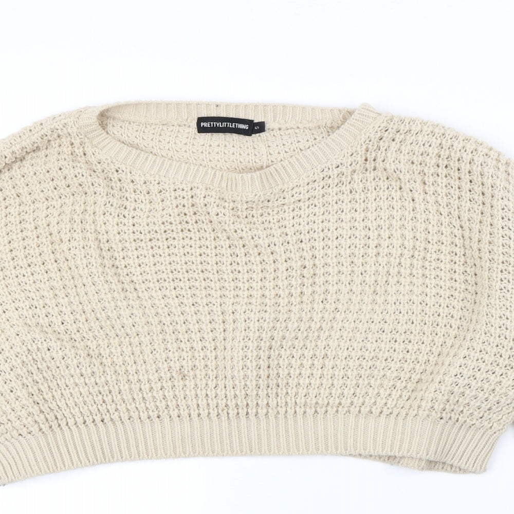 pretty little  Thing Womens Beige   Pullover Jumper Size S