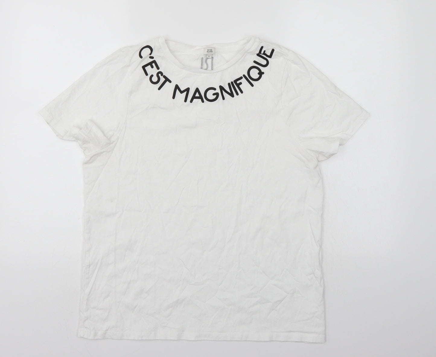 River Island Womens White   Basic T-Shirt Size 16