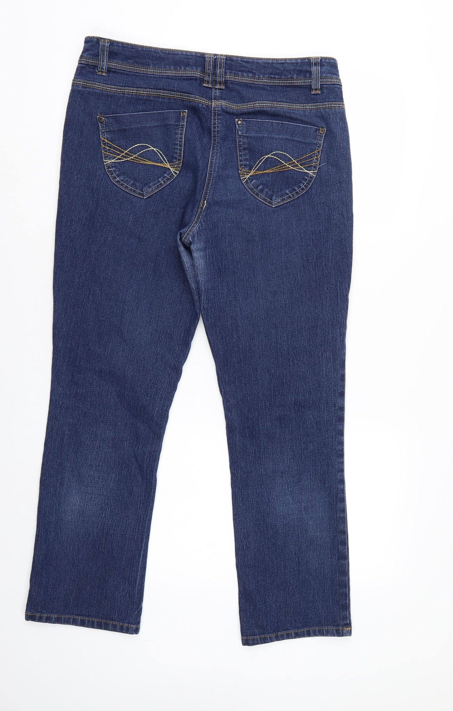 Elite Womens Blue  Denim Straight Jeans Size 14 L27 in