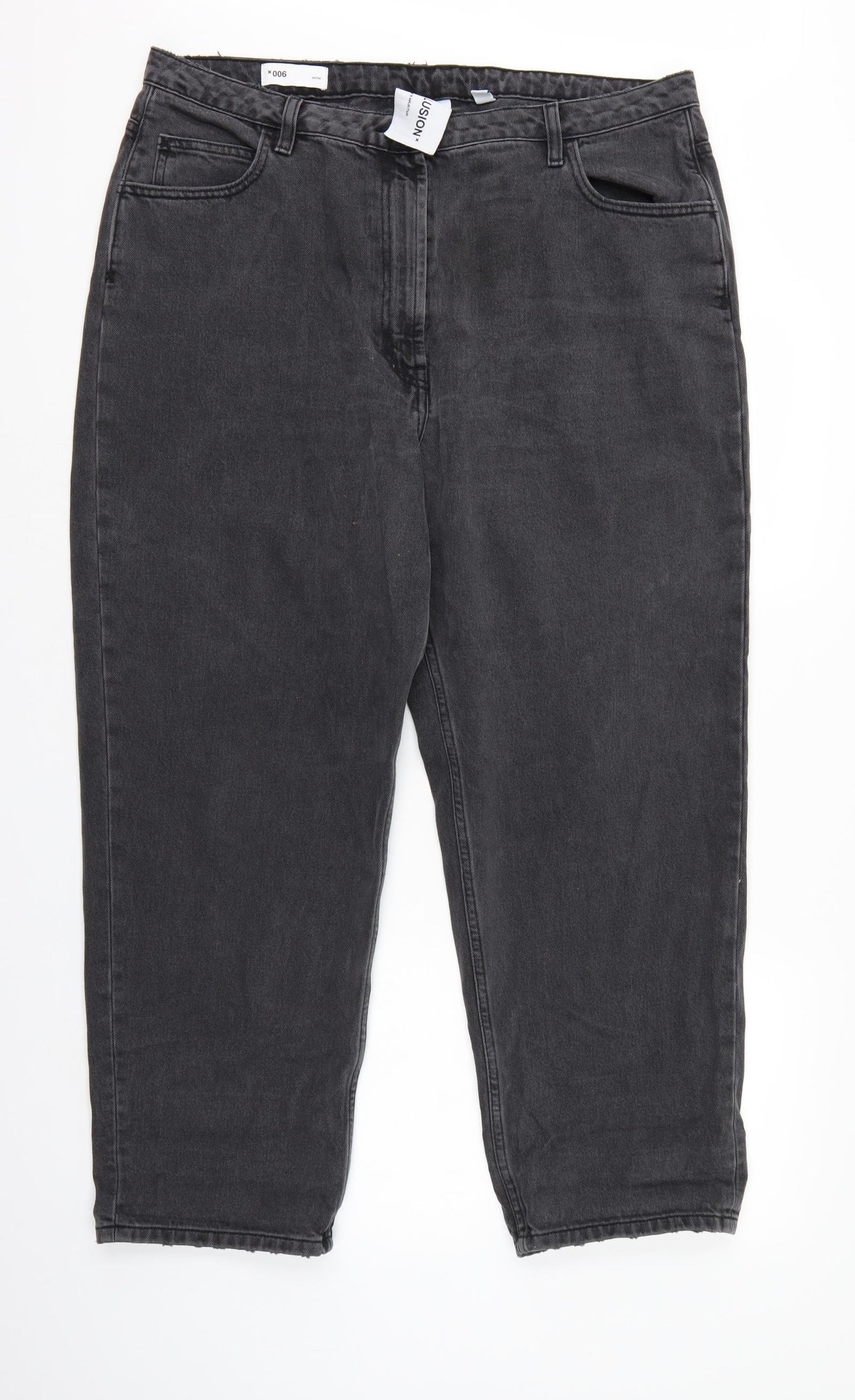 COLLUSION Womens Black  Denim Mom Jeans Size 18 L26 in