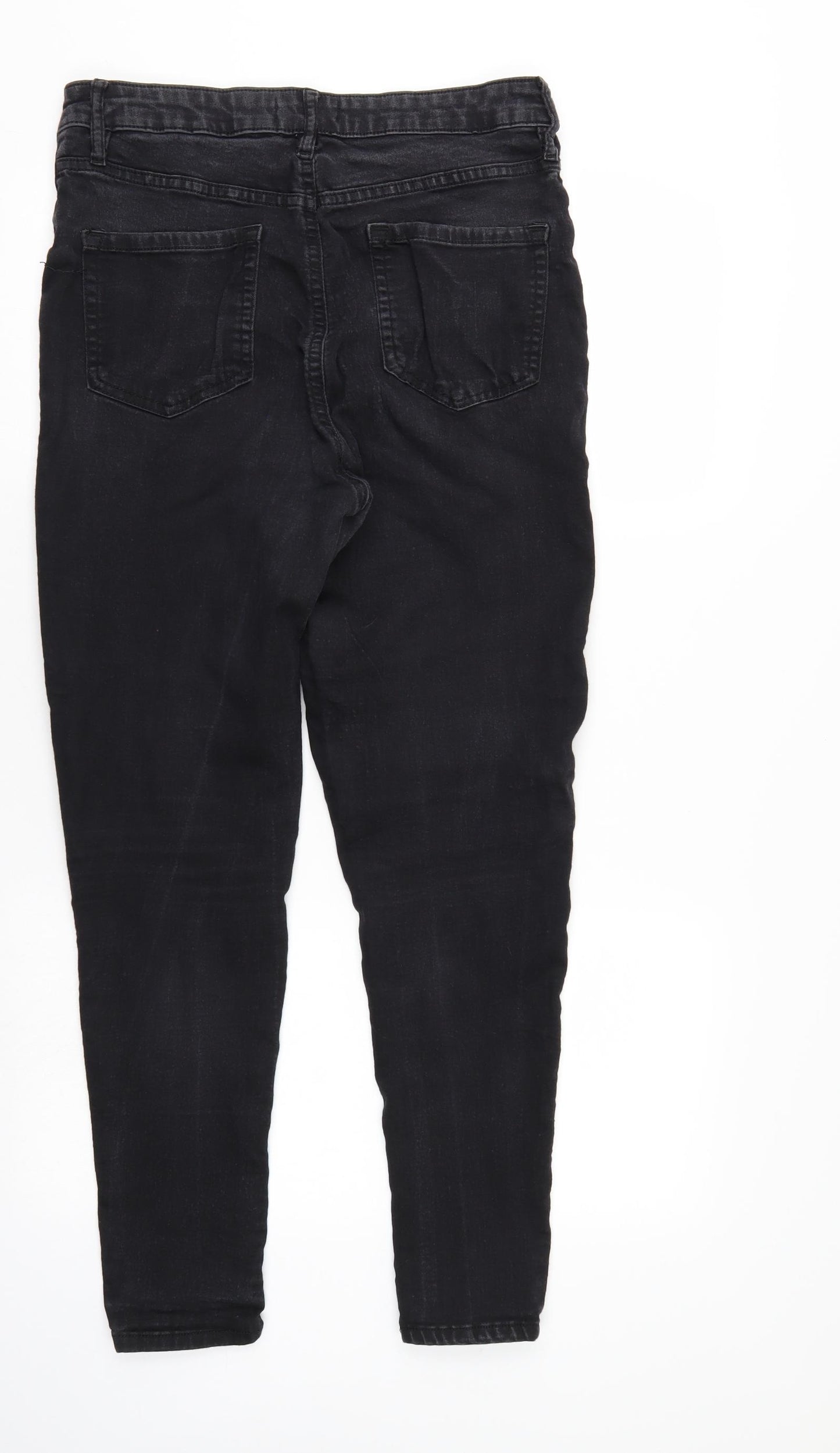 F&F Womens Black  Denim Straight Jeans Size 14 L26 in