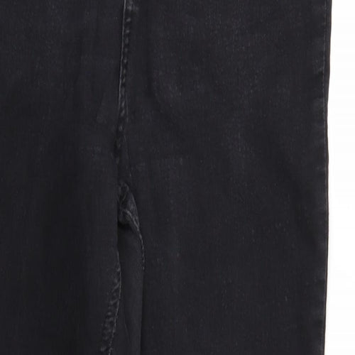 F&F Womens Black  Denim Straight Jeans Size 14 L26 in