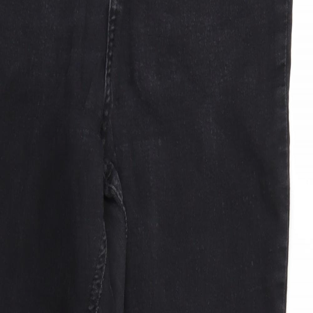 F&F Womens Black  Denim Straight Jeans Size 14 L26 in