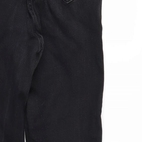 F&F Womens Black  Denim Straight Jeans Size 14 L26 in