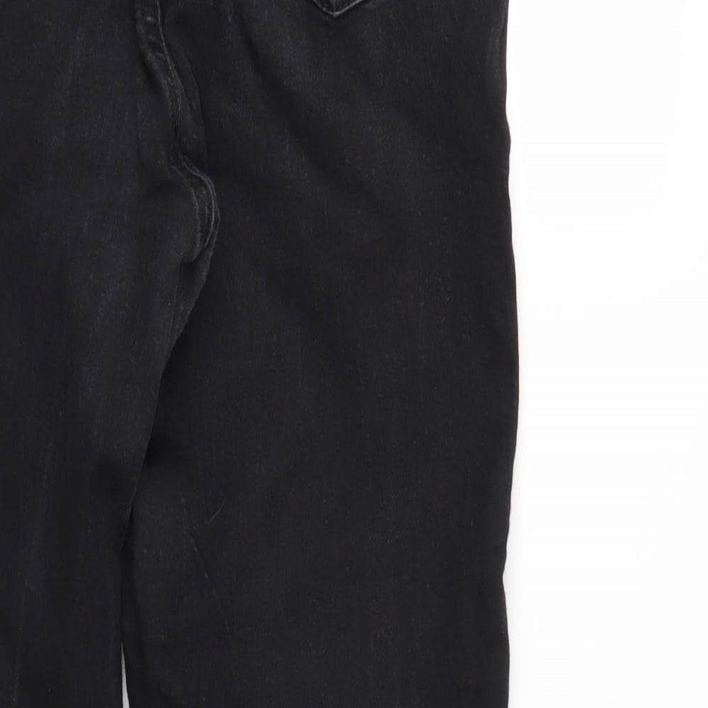 F&F Womens Black  Denim Straight Jeans Size 14 L26 in