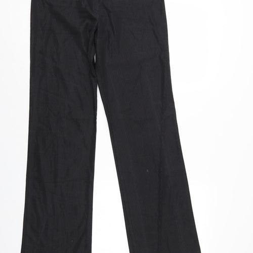 Quiz Womens Black Striped  Trousers  Size 8 L30 in
