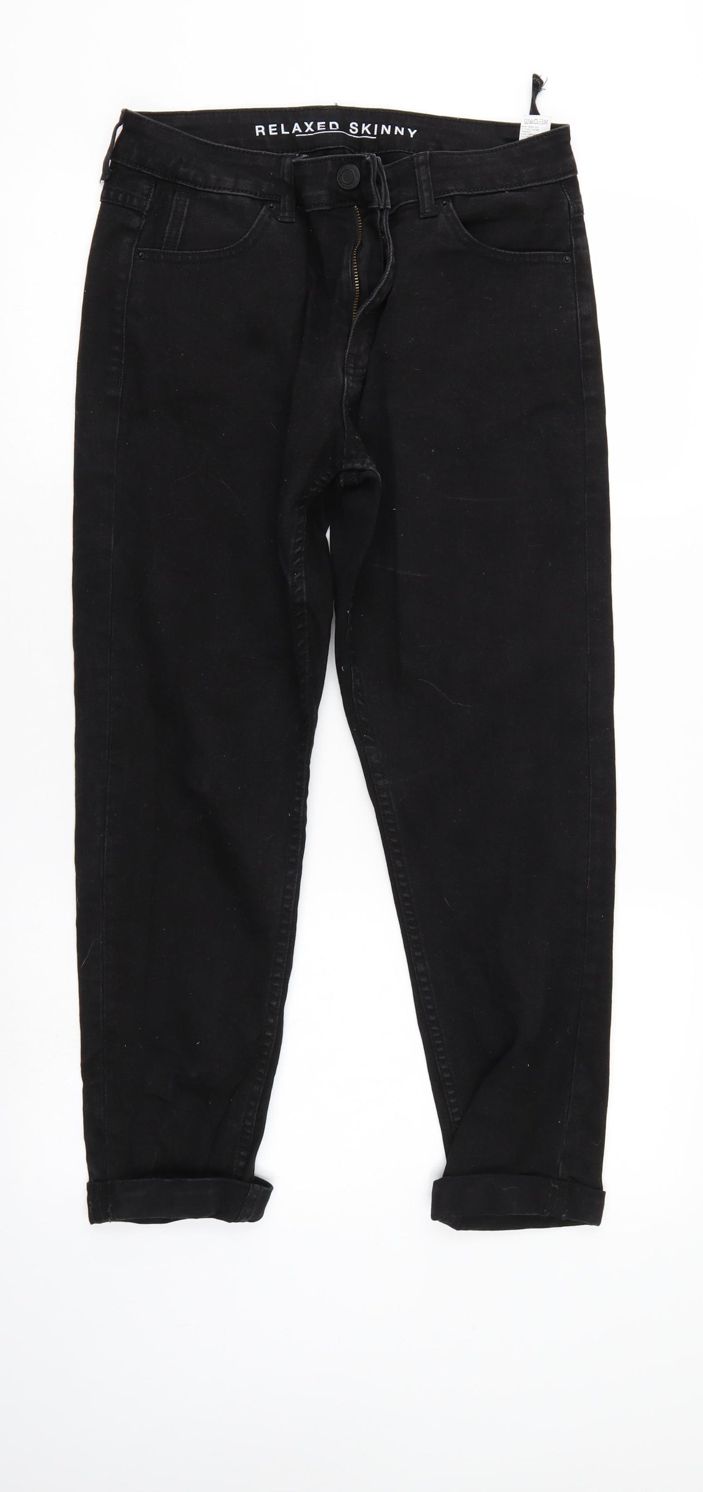 M&S Womens Black  Denim Skinny Jeans Size 12 L27 in
