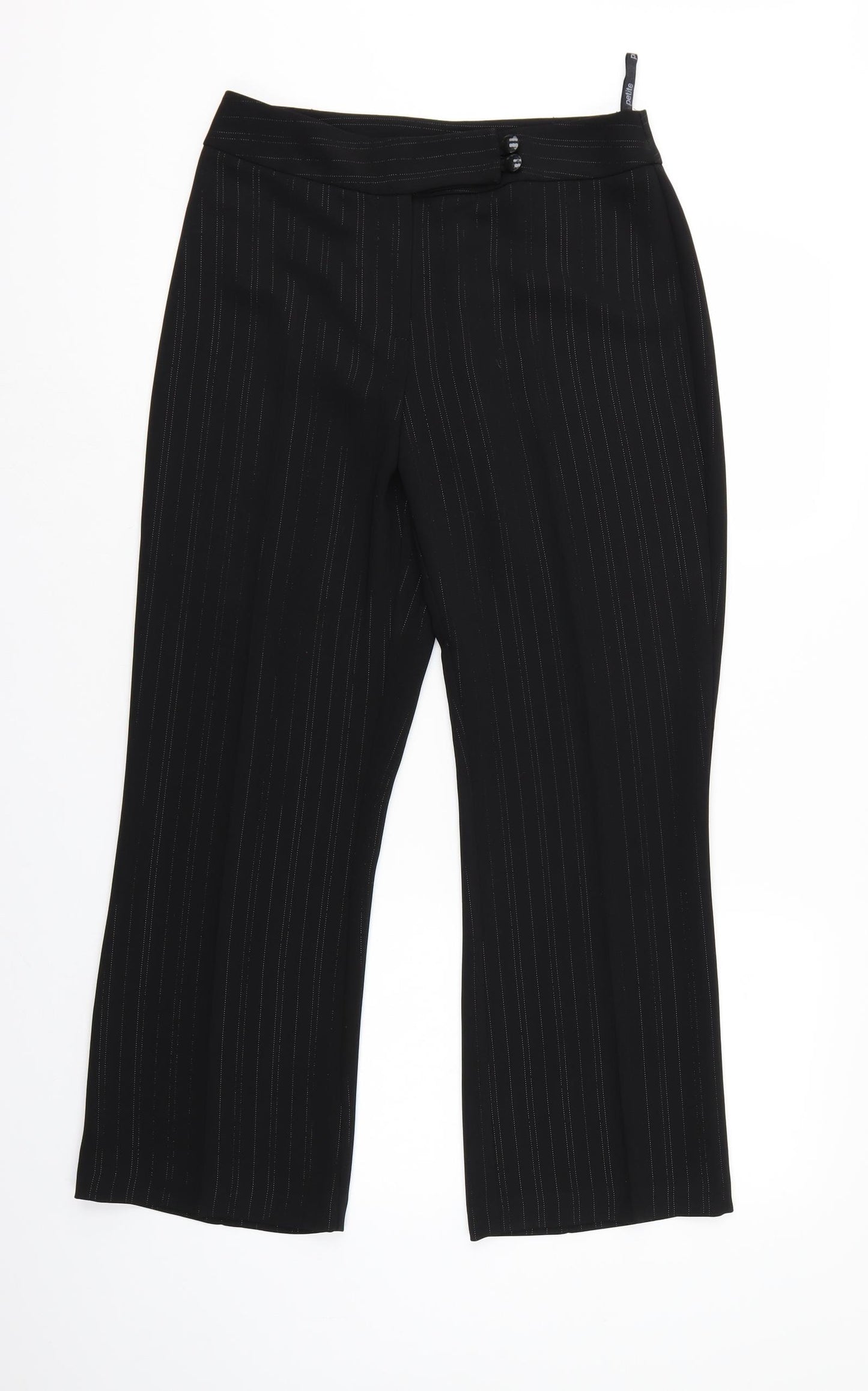 BHS Womens Black Striped  Trousers  Size 10 L27 in