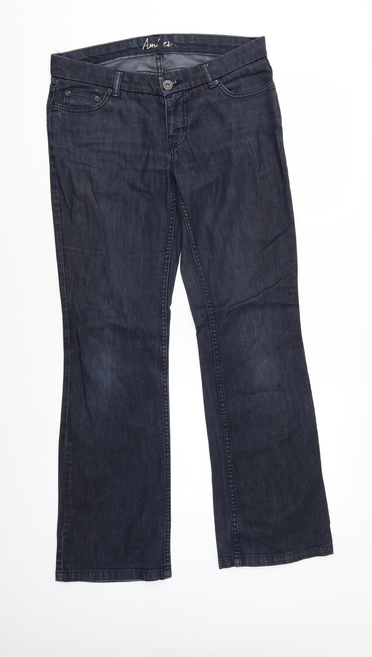 Amber Womens Blue  Denim Straight Jeans Size 12 L31 in