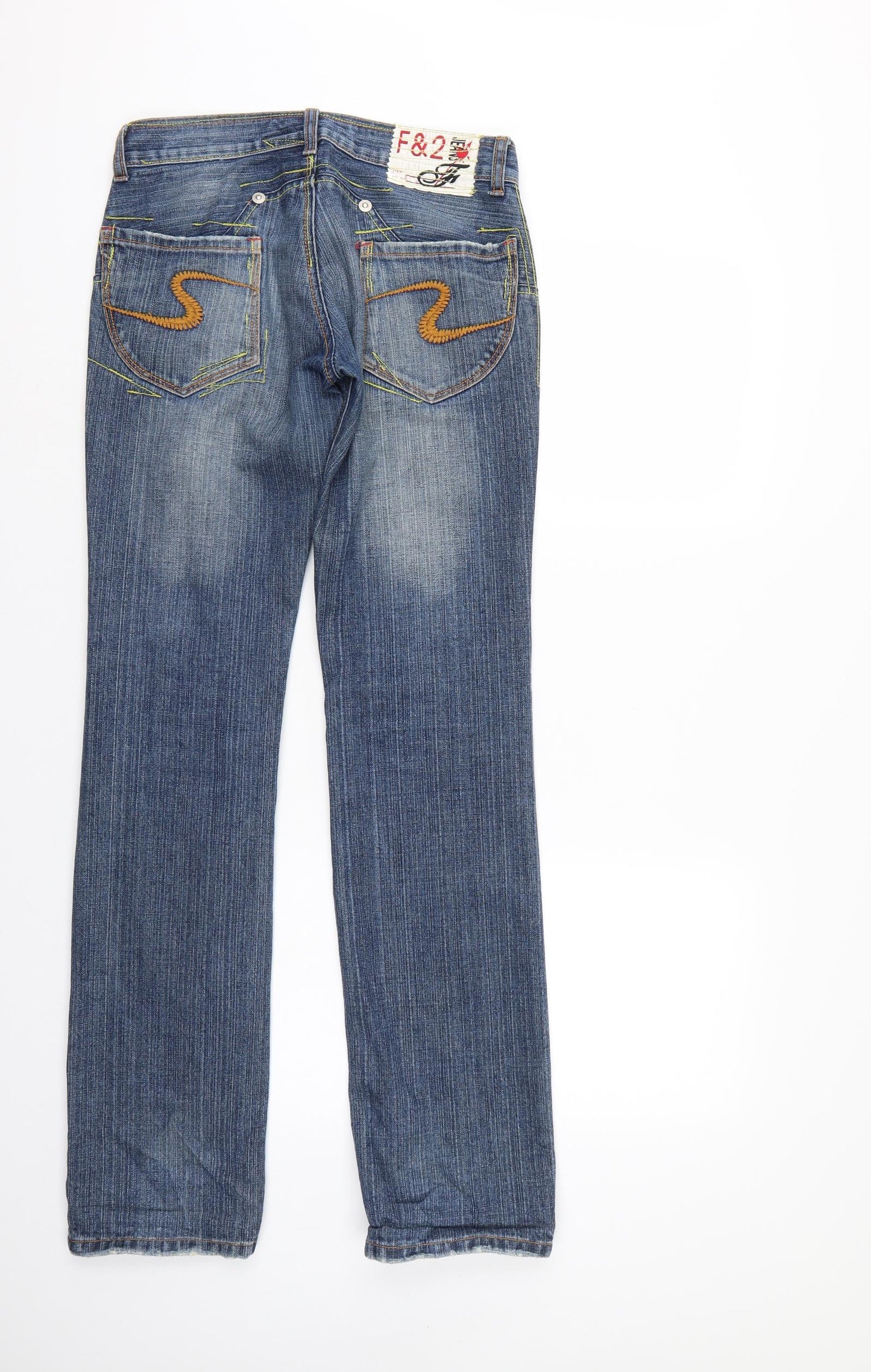 F & 2 Mens Blue  Denim Straight Jeans Size S L32 in