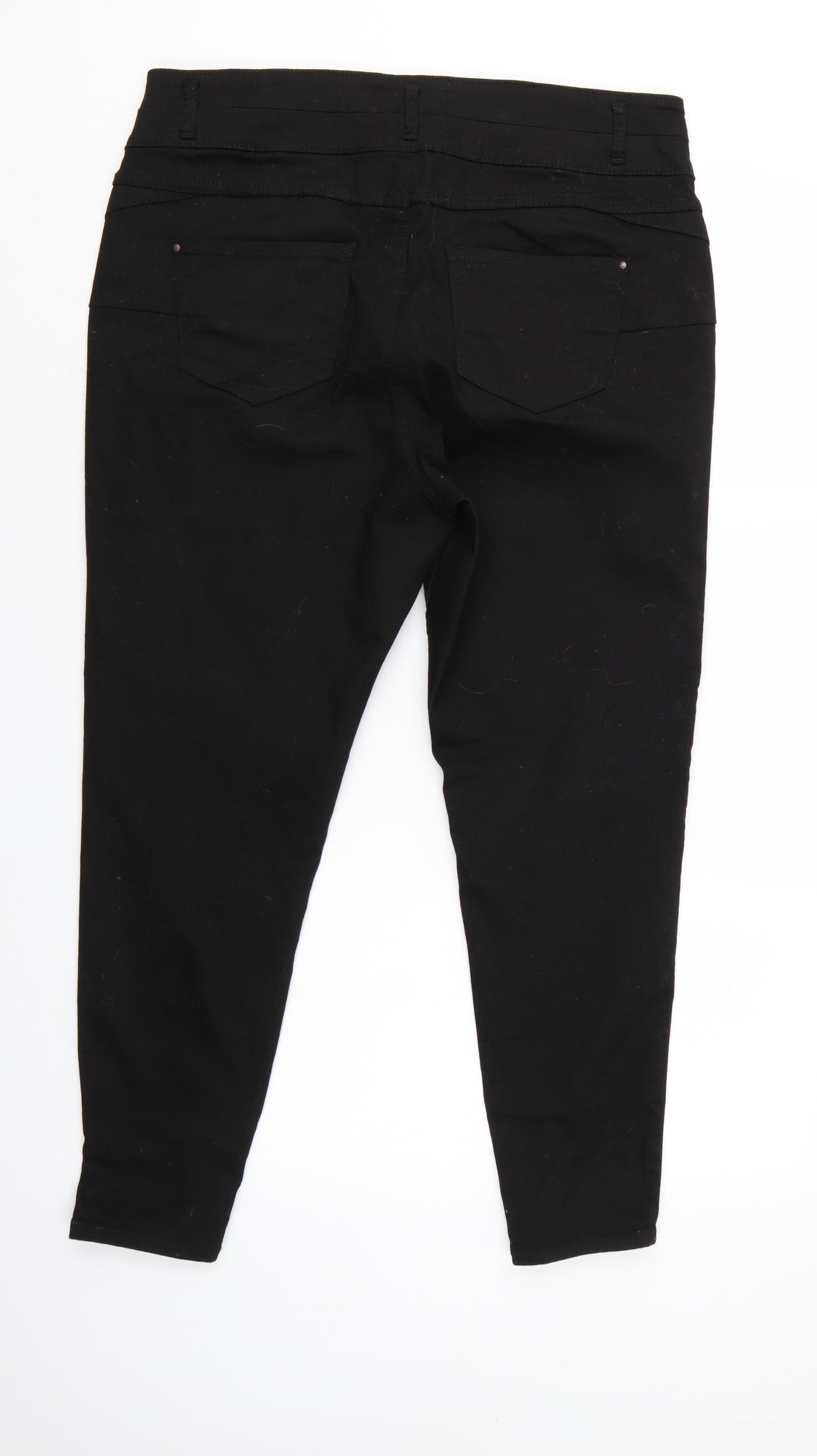New Look Womens Black  Denim Straight Jeans Size 16 L26 in