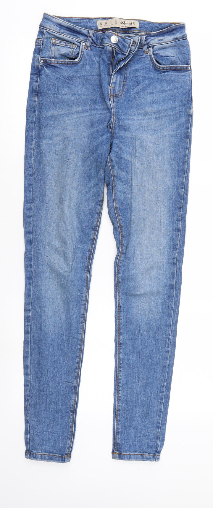 Denim & Co. Womens Blue Denim Tapered Jeans Size 10 L29 in