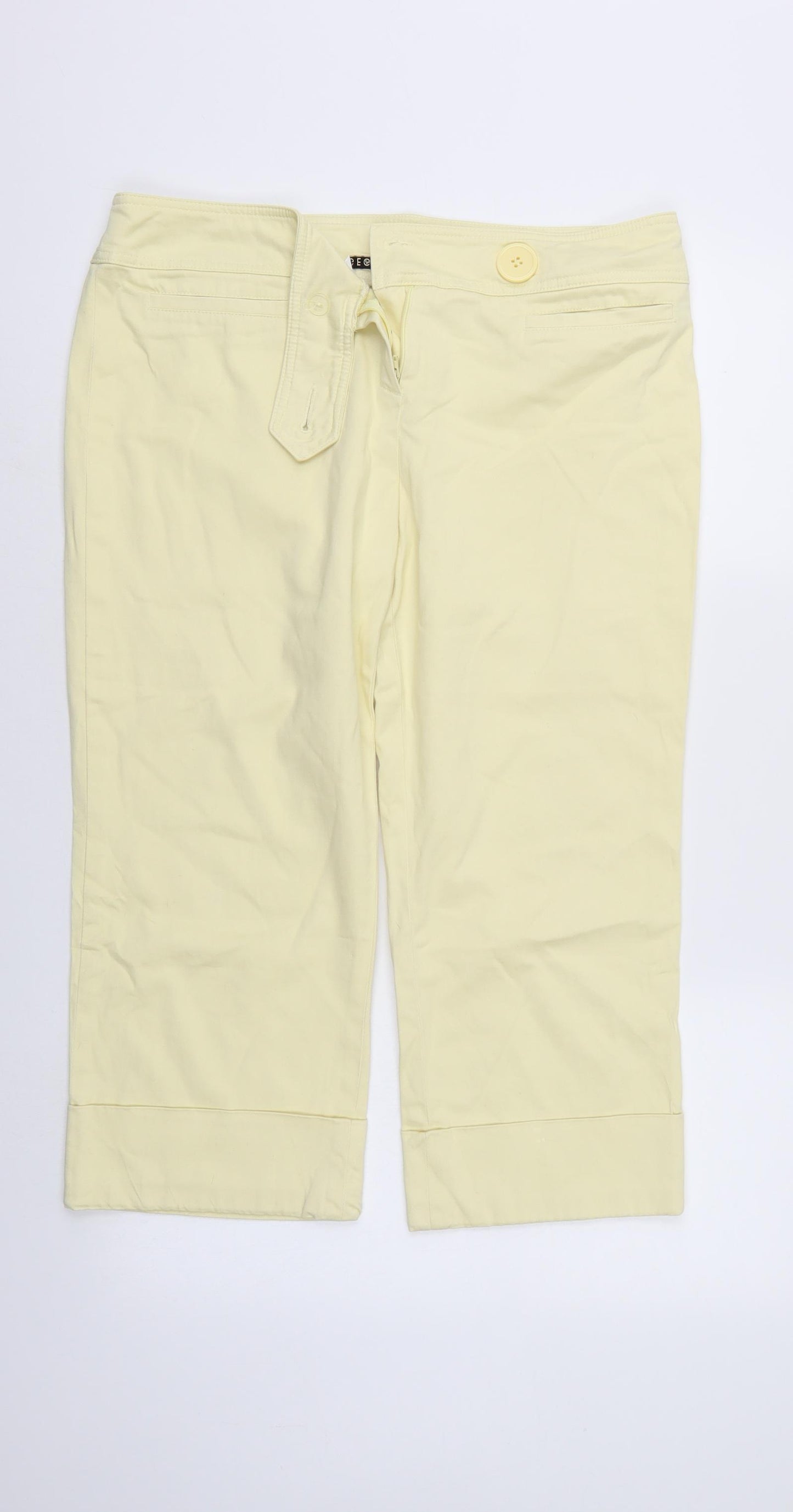 George Womens Yellow   Cropped Trousers Size 16 L22 in