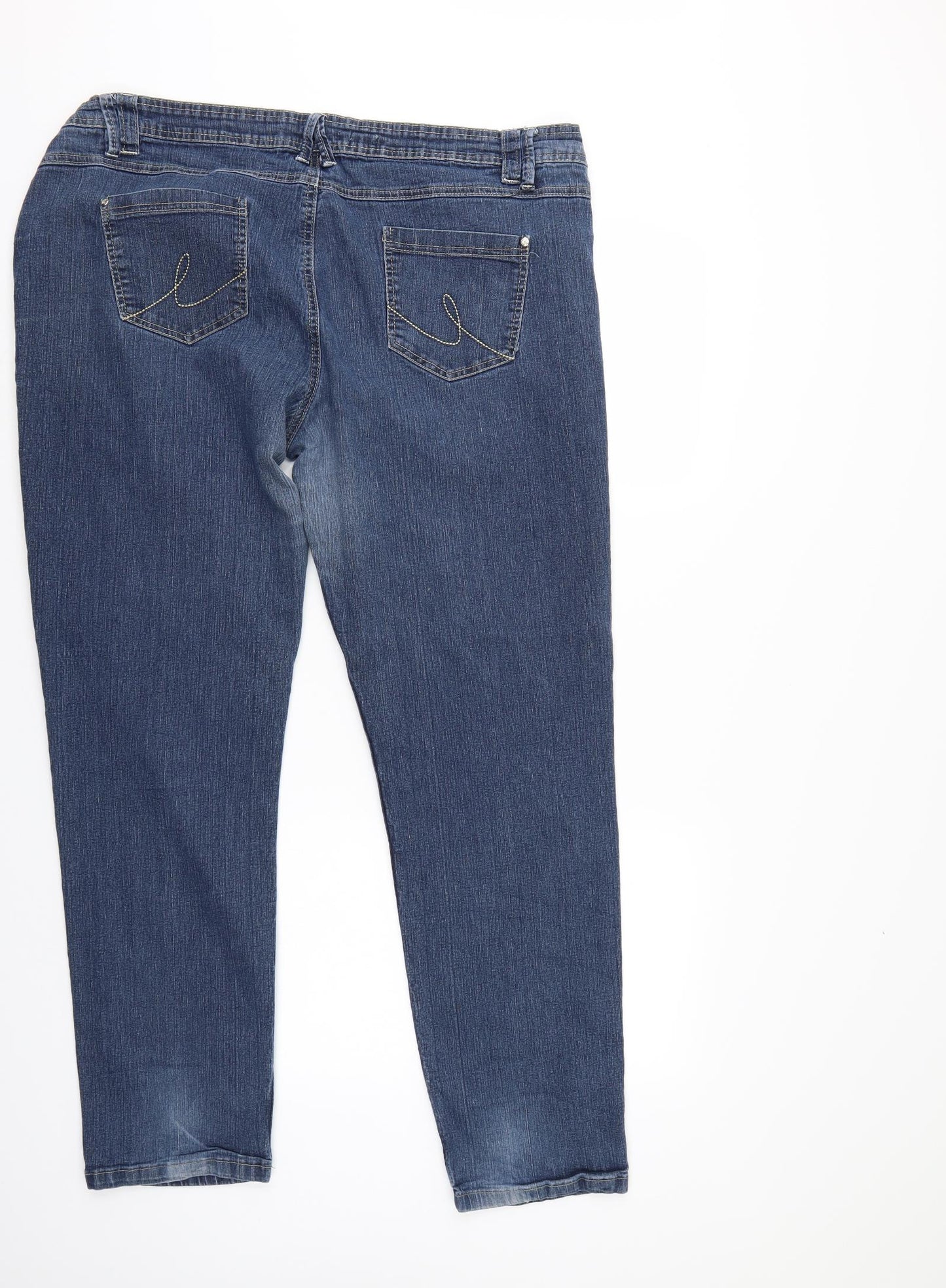 F&F Womens Blue  Denim Straight Jeans Size 22 L30 in