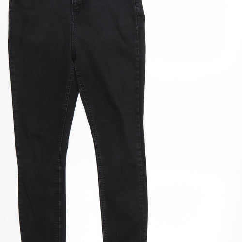 Dorothy Perkins Womens Black  Denim Straight Jeans Size 8 L25 in