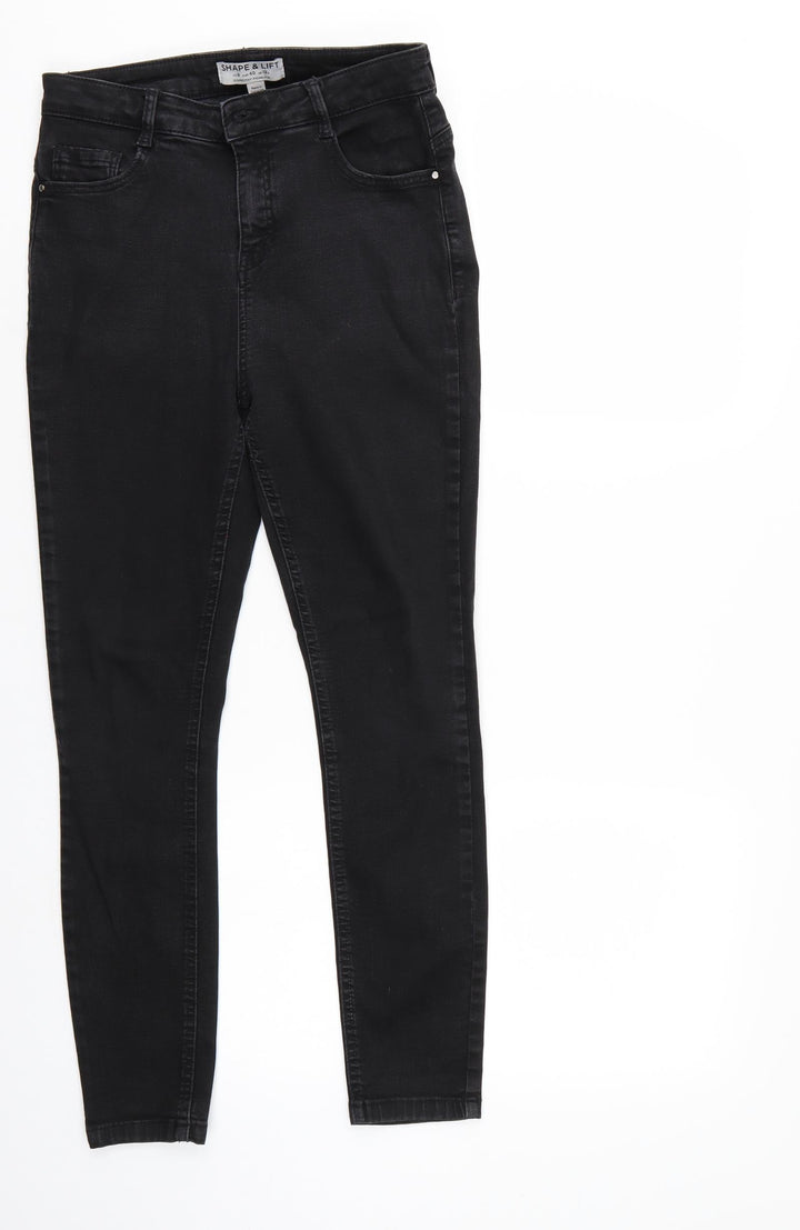 Dorothy Perkins Womens Black  Denim Straight Jeans Size 8 L25 in
