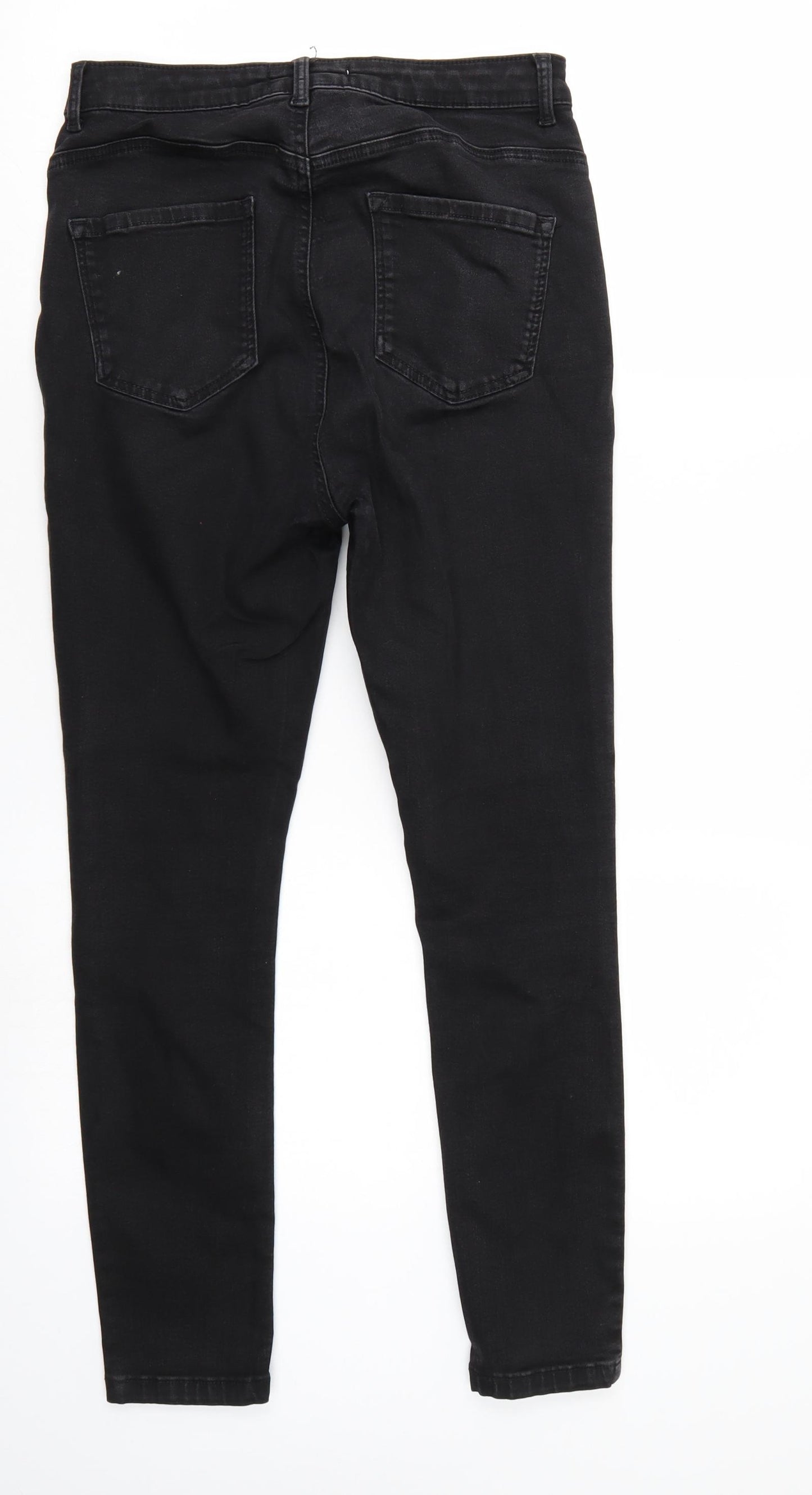 Dorothy Perkins Womens Black  Denim Straight Jeans Size 8 L25 in