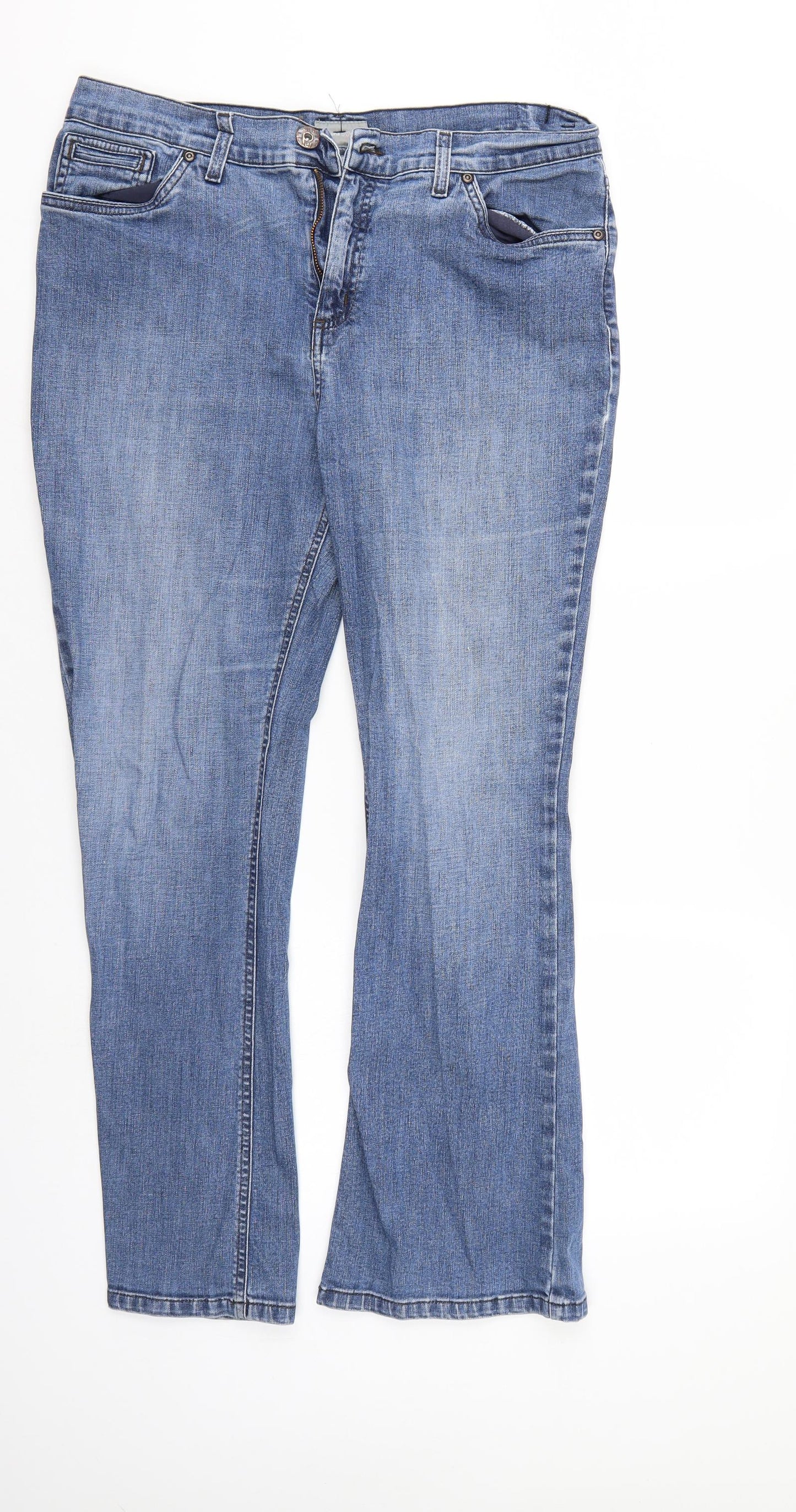 Per Una Womens Blue  Denim Bootcut Jeans Size 16 L28 in