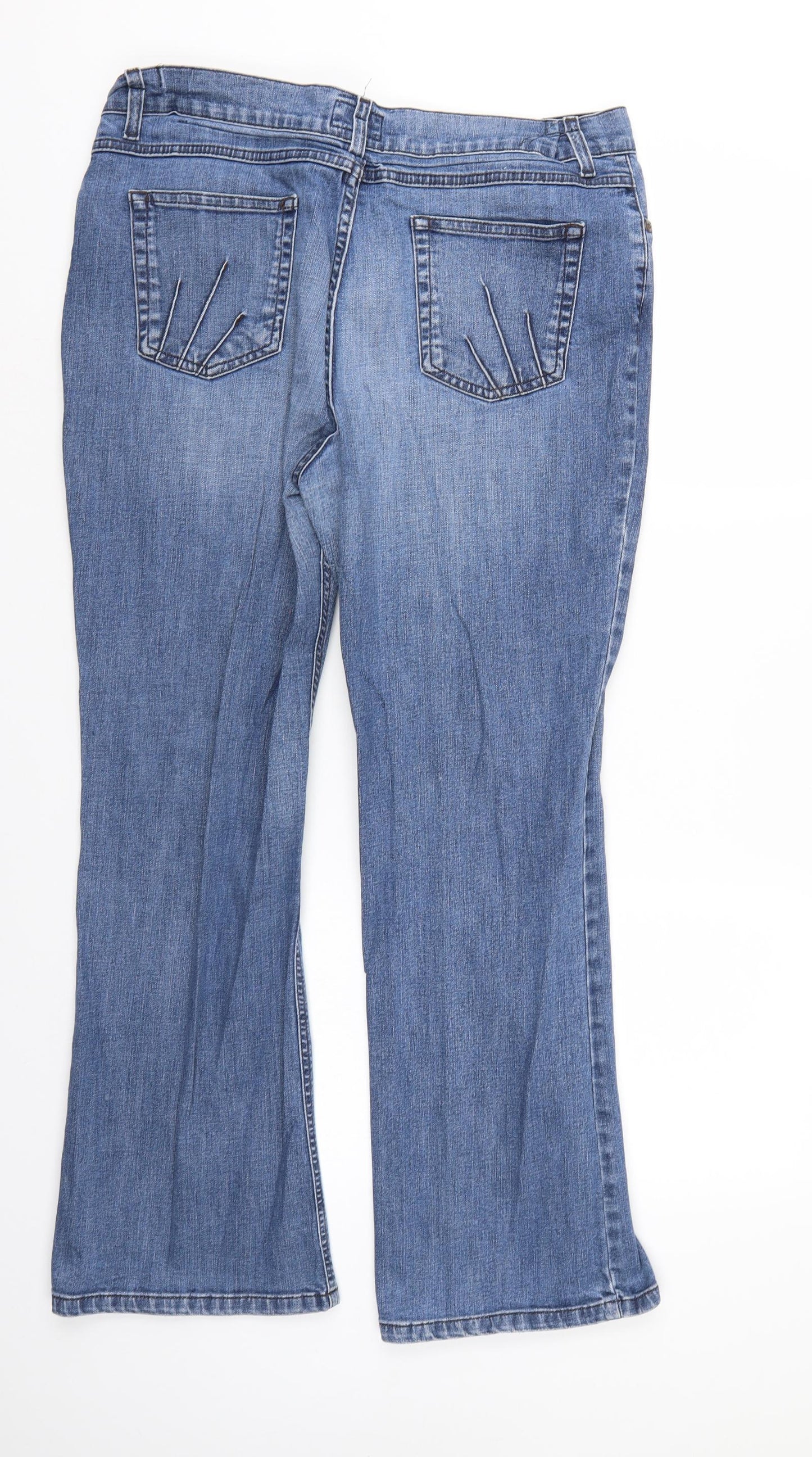 Per Una Womens Blue  Denim Bootcut Jeans Size 16 L28 in