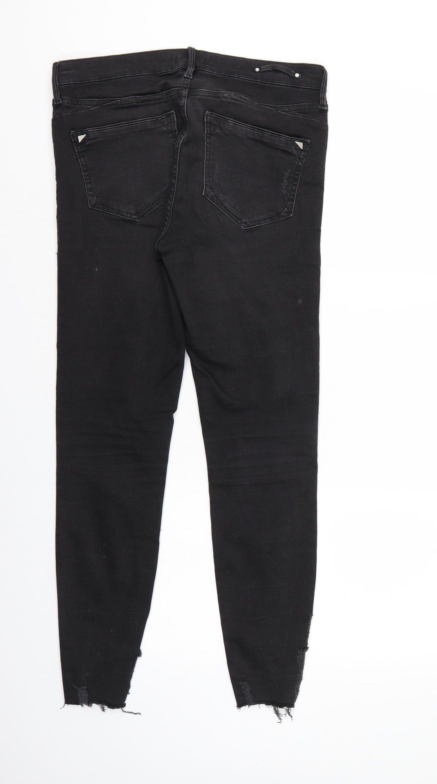 River Island Womens Black  Denim Tapered Jeans Size 12 L27 in