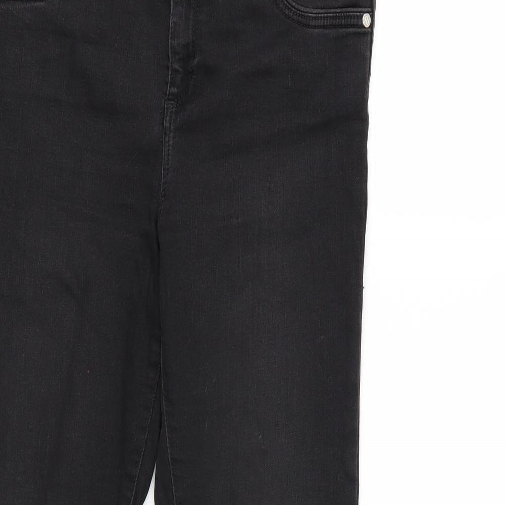 River Island Womens Black  Denim Tapered Jeans Size 12 L27 in