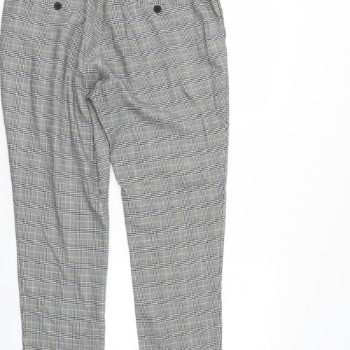 Boohoo Man Mens Grey Check  Trousers  Size 34 L32 in
