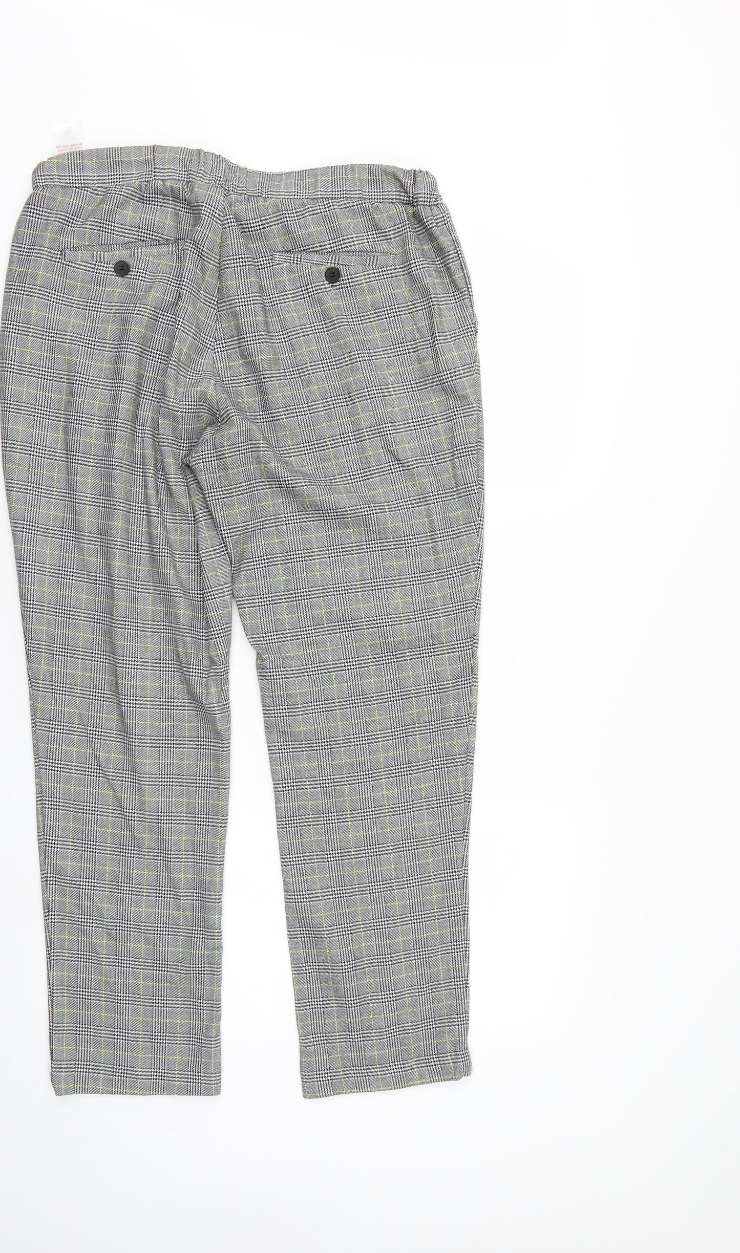 Boohoo Man Mens Grey Check  Trousers  Size 34 L32 in