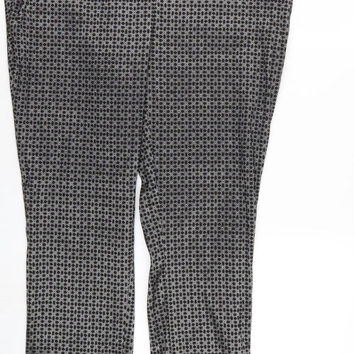 Peacocks Womens Black Argyle/Diamond  Trousers  Size 16 L28 in