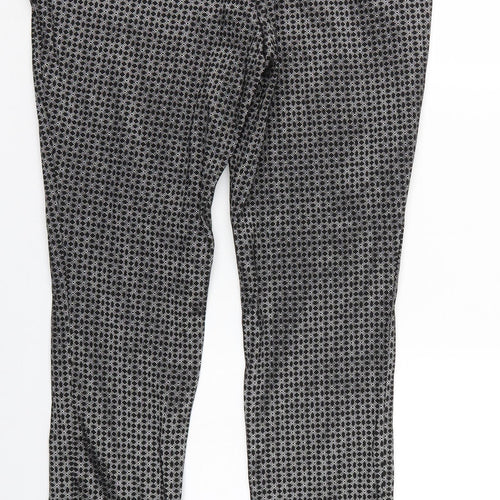 Peacocks Womens Black Argyle/Diamond  Trousers  Size 16 L28 in