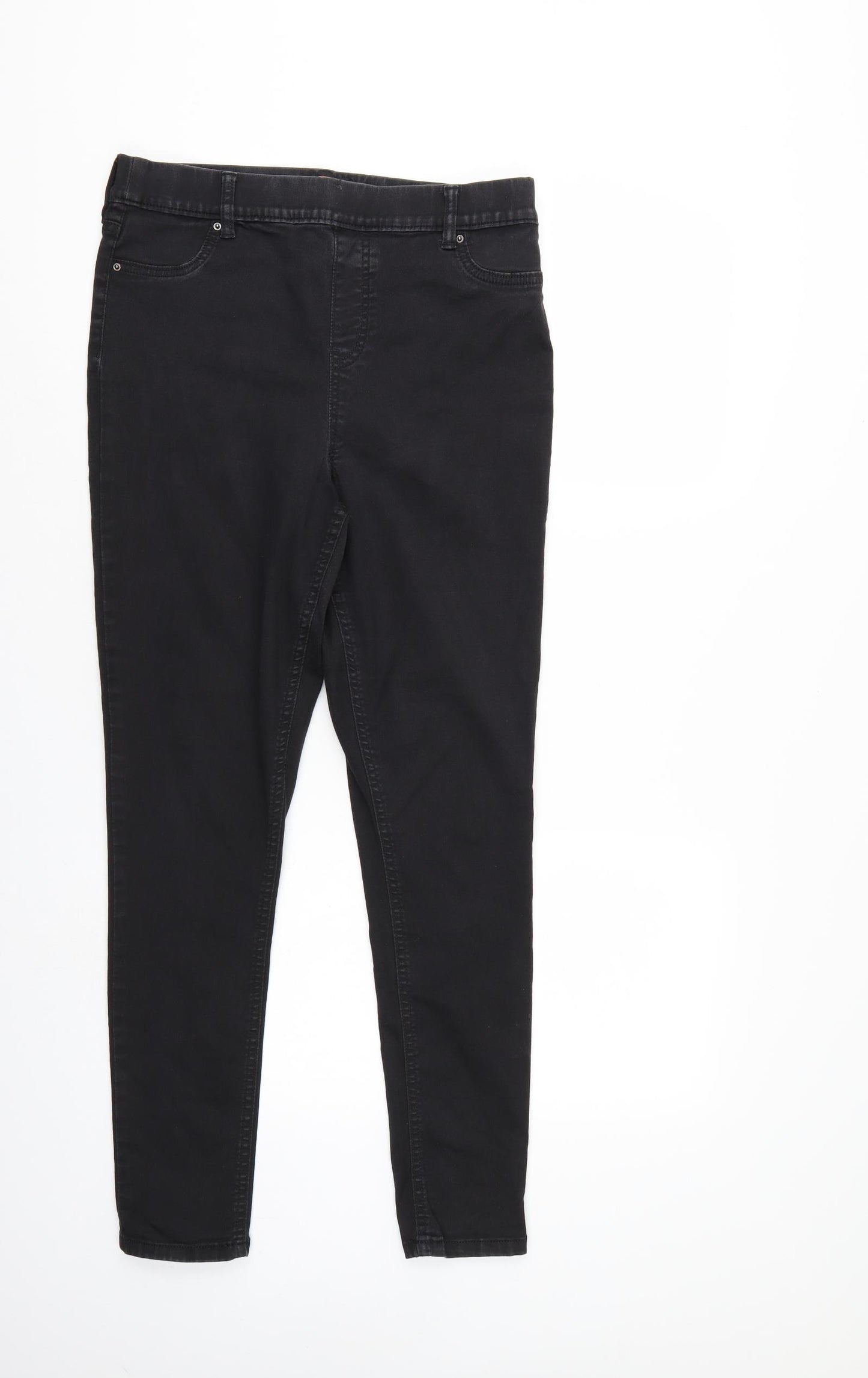 F&F Womens Black  Denim Jegging Jeans Size 14 L28 in