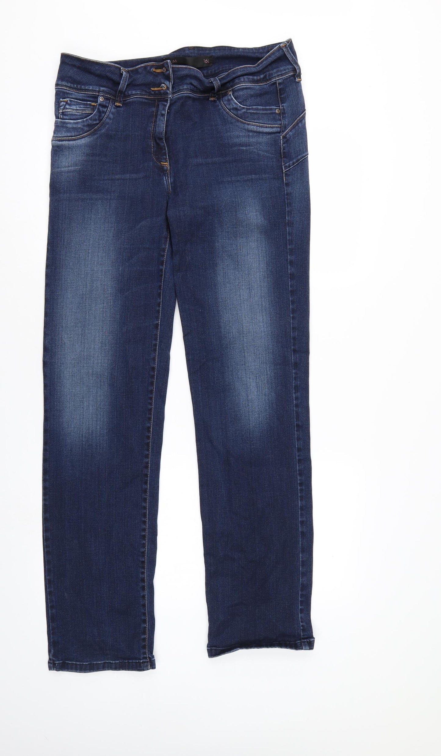 NEXT Womens Blue  Denim Straight Jeans Size 16 L31 in