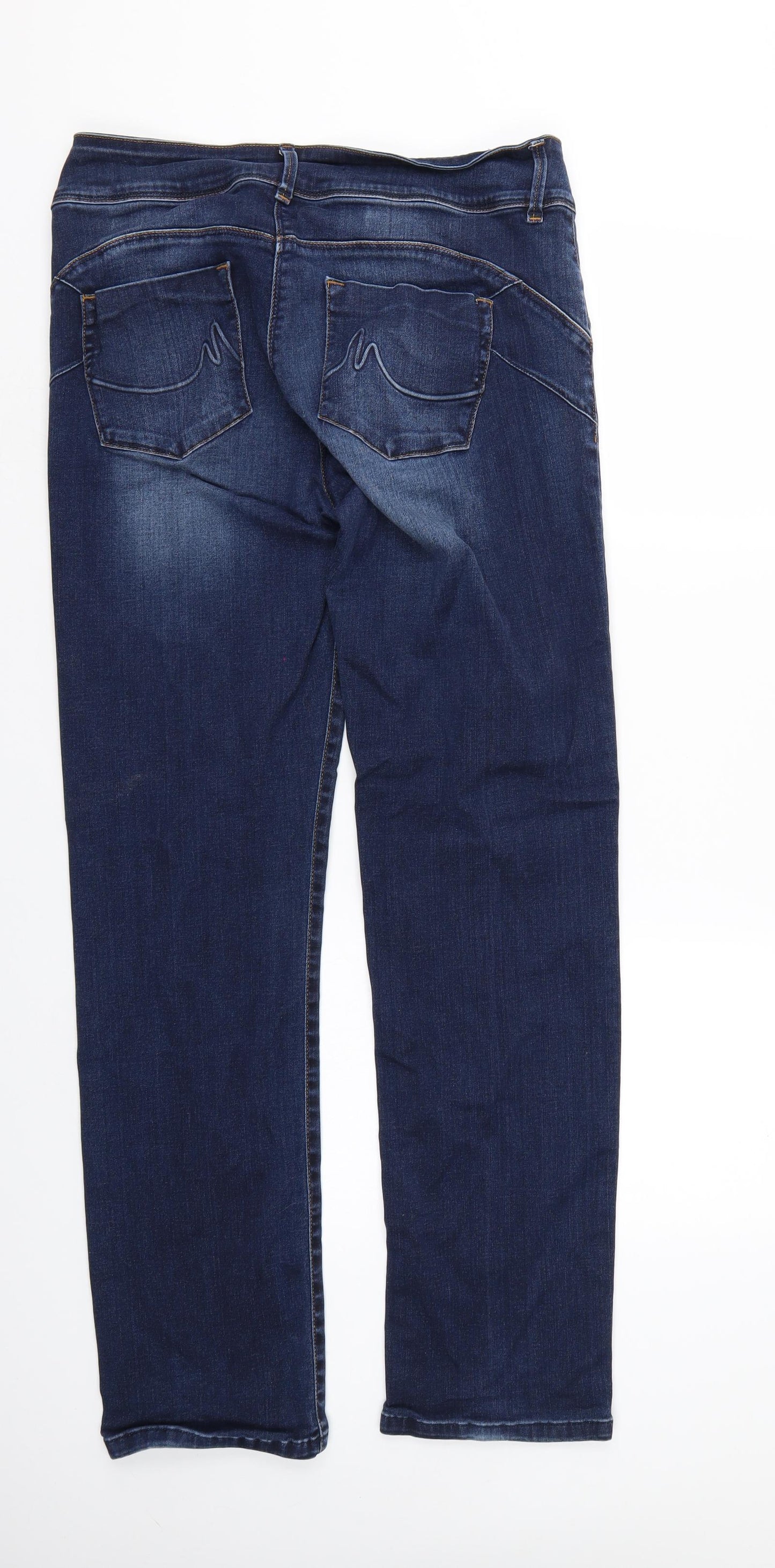 NEXT Womens Blue  Denim Straight Jeans Size 16 L31 in