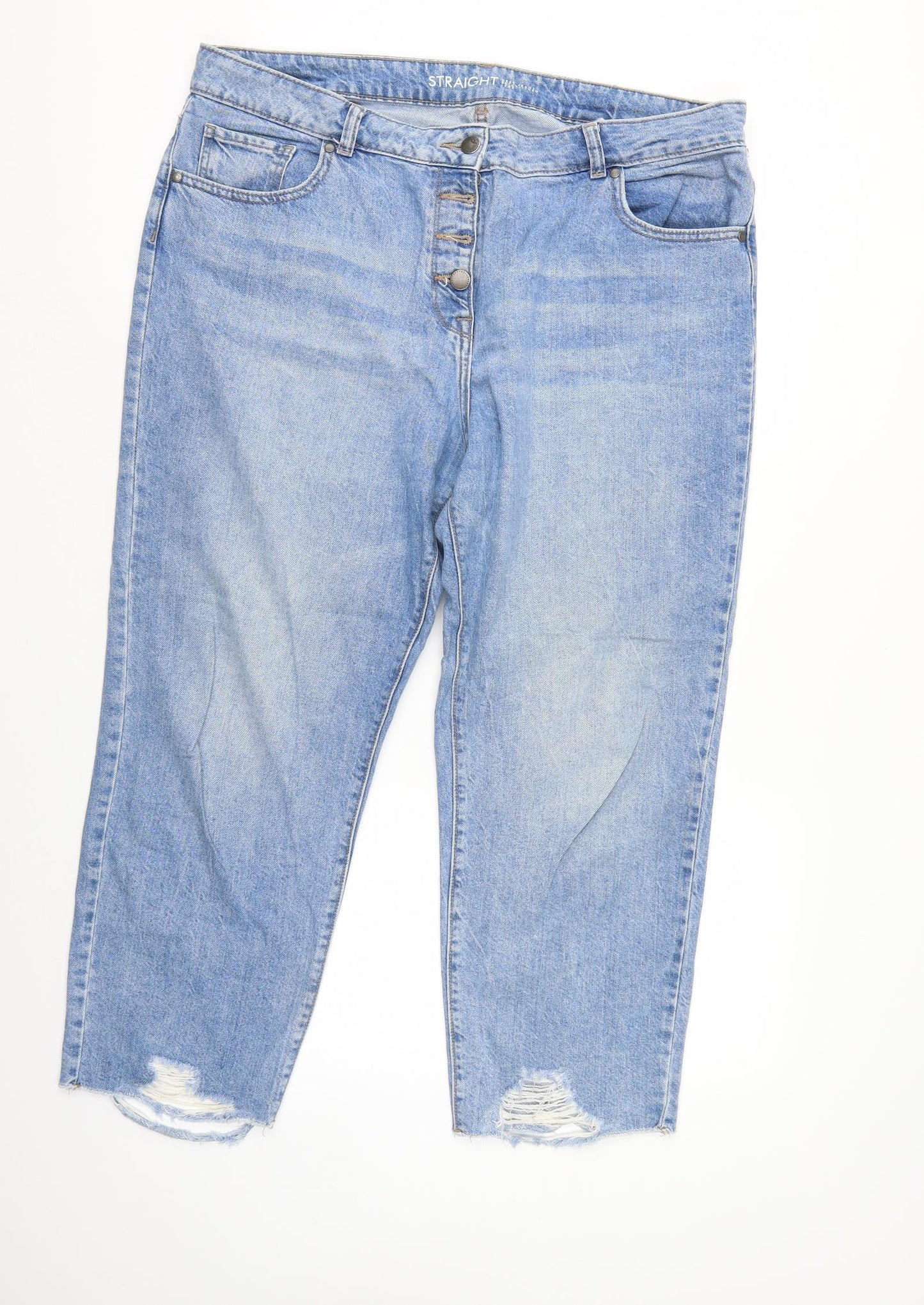 NEXT Womens Blue  Denim Cropped Jeans Size 18 L24 in