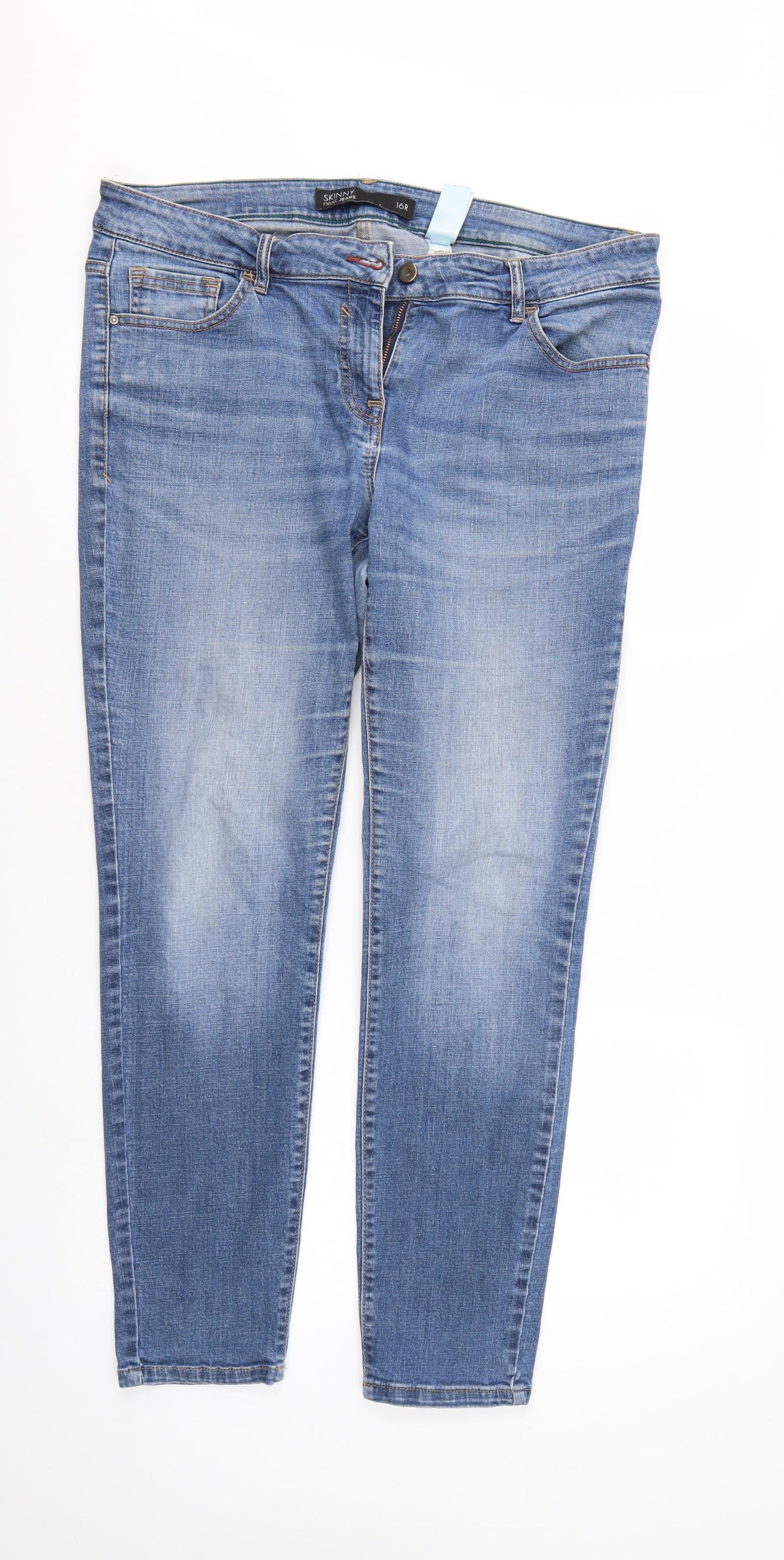 NEXT Womens Blue  Denim Skinny Jeans Size 16 L28 in