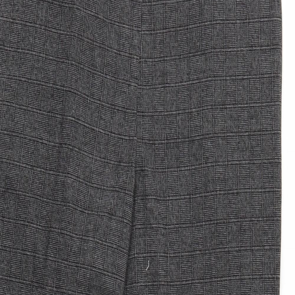 M&Co Womens Grey Check  Trousers  Size 14 L27 in