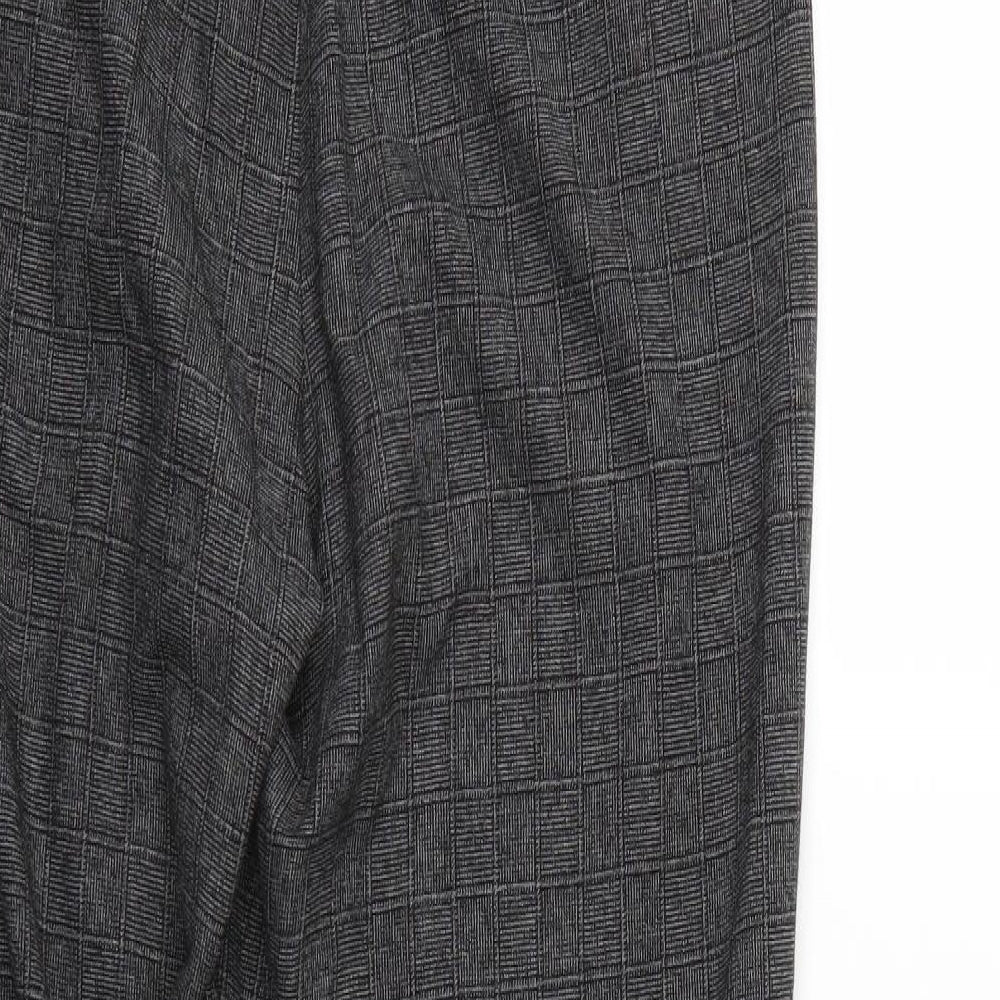 M&Co Womens Grey Check  Trousers  Size 14 L27 in